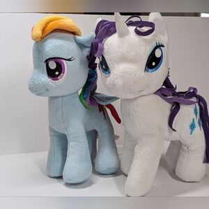 My Little Pony Plush Rainbow Dash 9" & Rarity 10" MLP